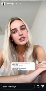 Riddle's Instagram post featuring her review of Taylor Swift's new album